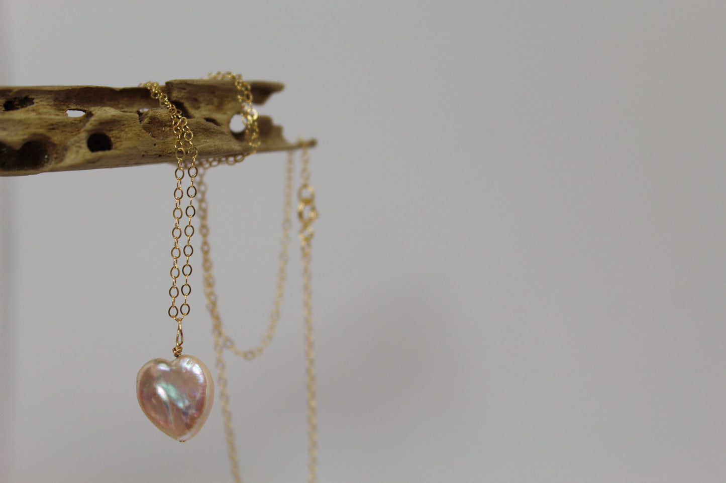 Heart Pearl Gold Chain Necklace