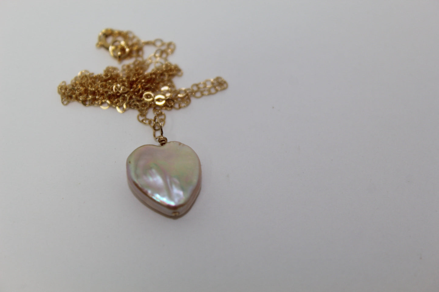 Heart Pearl Gold Chain Necklace