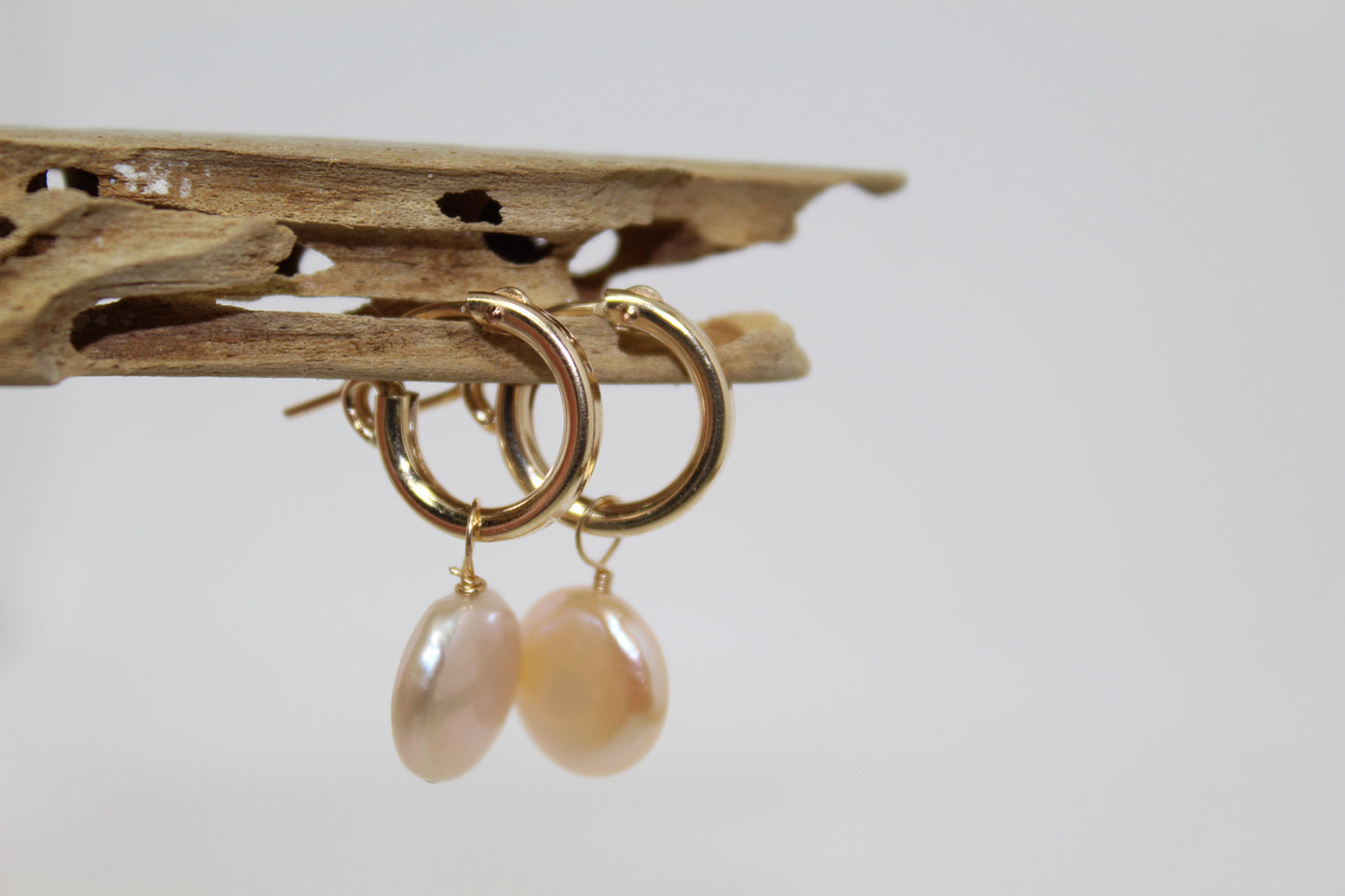 Circle Pearl Hoop Earrings