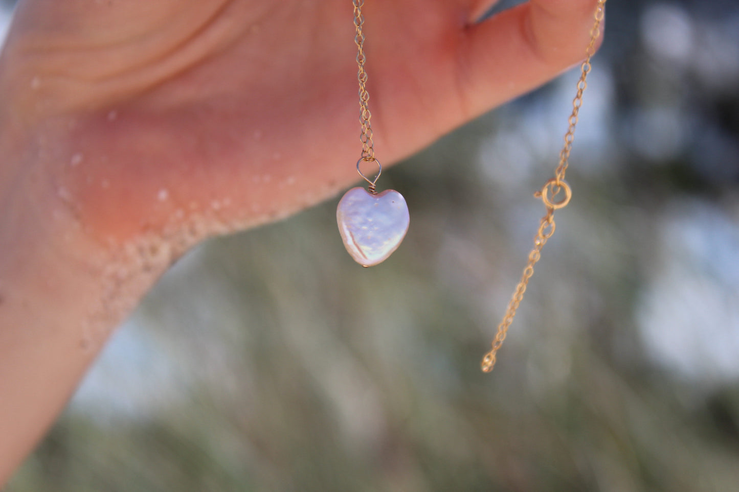 Heart Pearl Gold Chain Necklace