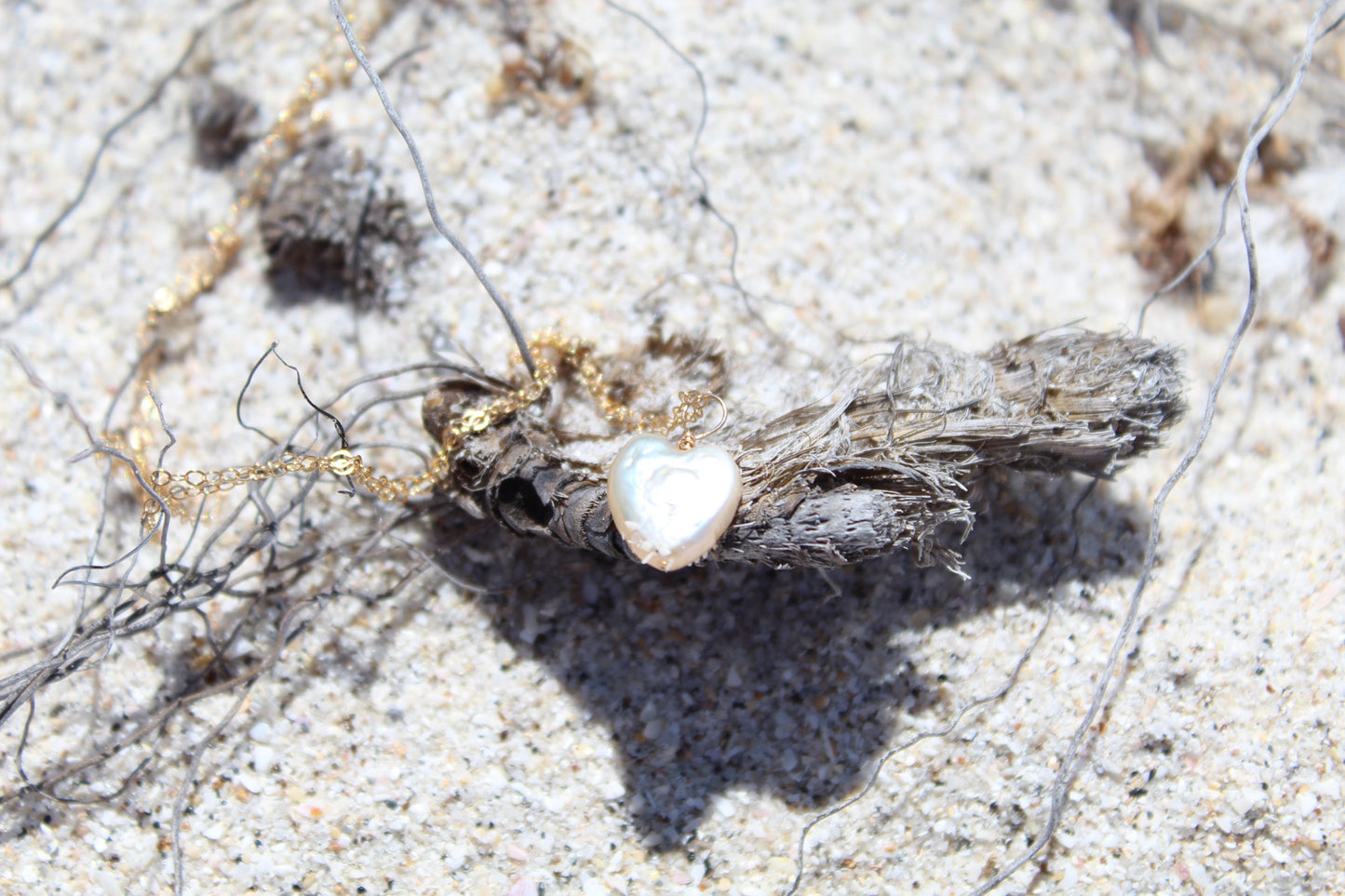 Heart Pearl Gold Chain Necklace