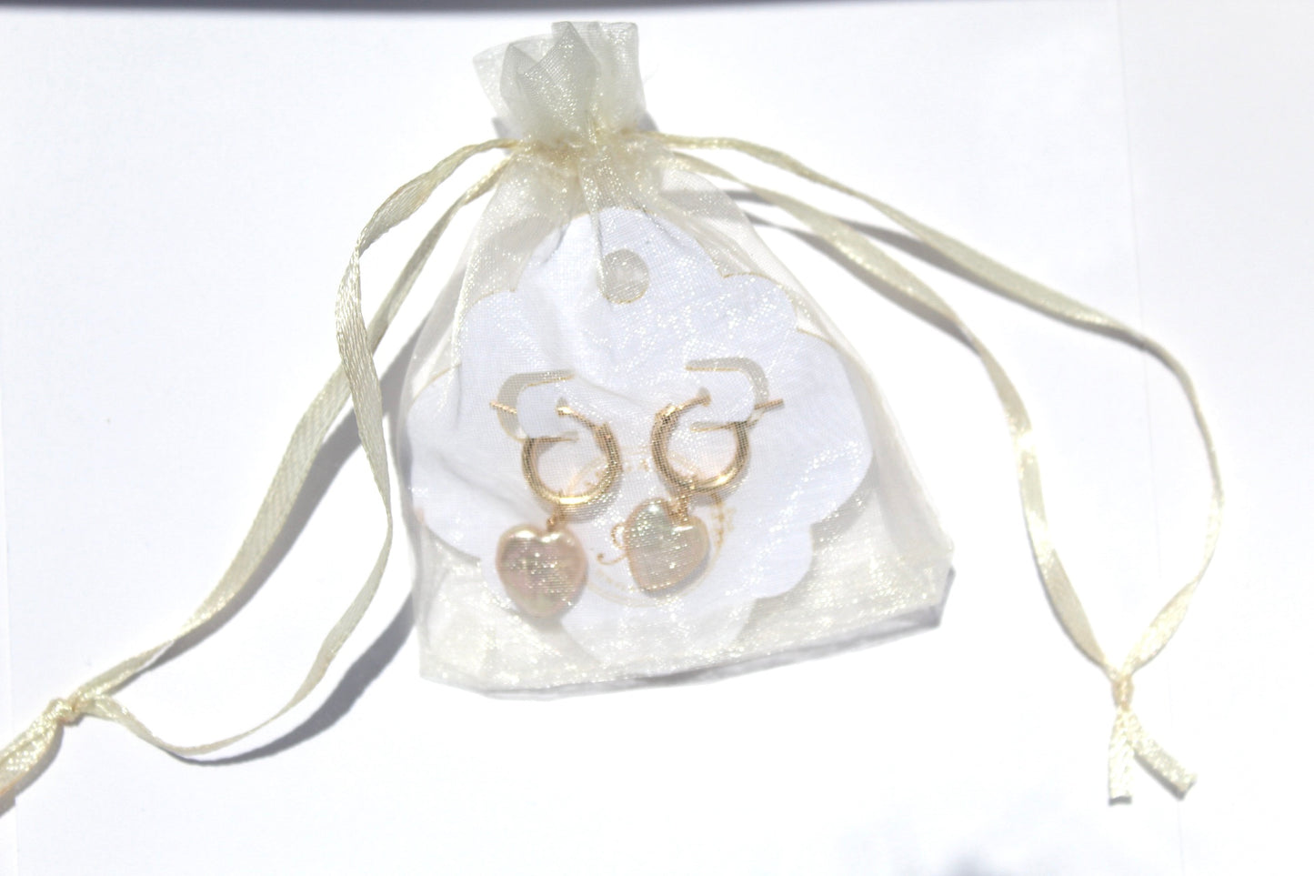 Heart Pearl Hoop earrings