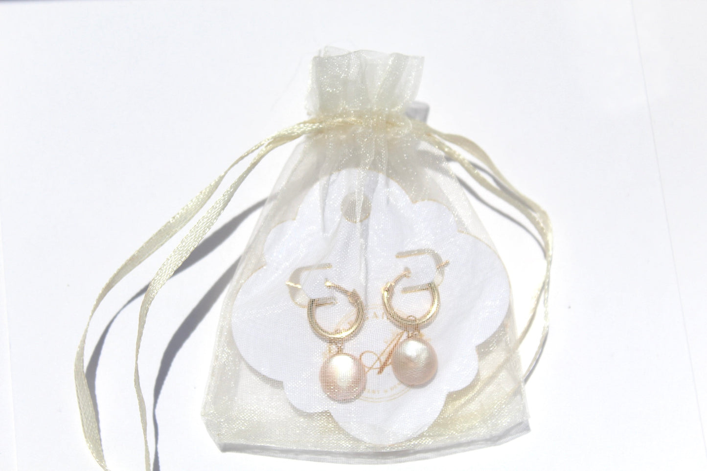 Circle Pearl Hoop Earrings