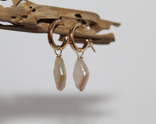 Diamond Shaped Pearl Earrings