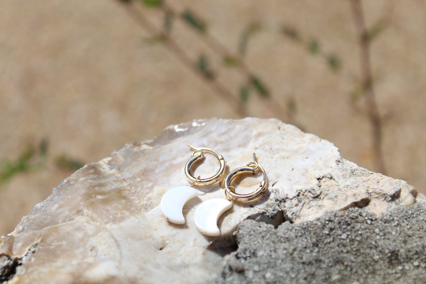 Moon Hoop Earrings