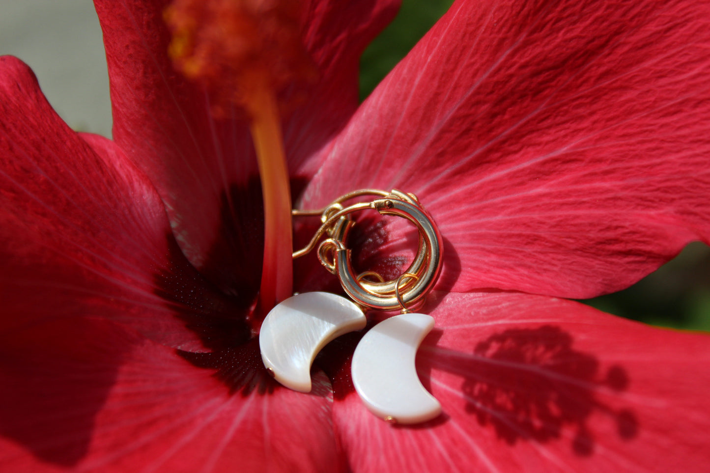 Moon Hoop Earrings